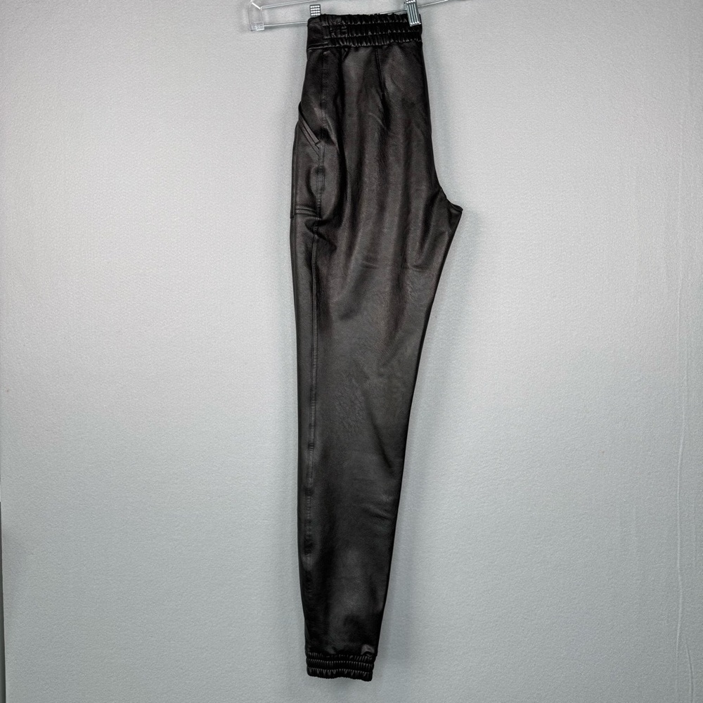 Spanx Leather Like Joggers Black S Tummy Control Pull On Pants - Picture 5 of 16